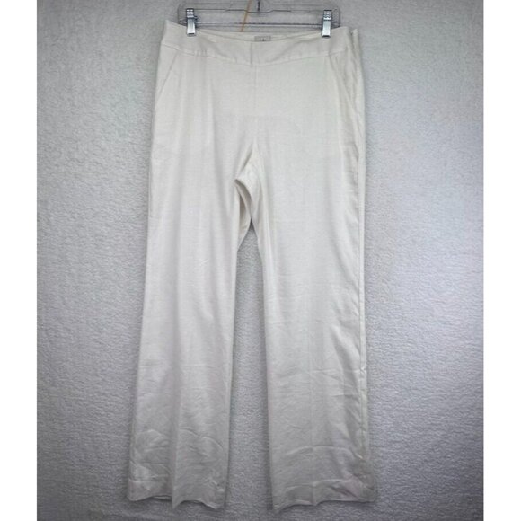Cabi Pants Womens 10 Dress Trousers Straight Leg White Lined Slash Pockets - Picture 1 of 10
